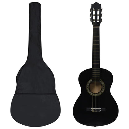 8-tlg. Klassikgitarren-Set für Anfänger Schwarz 1/2 34"