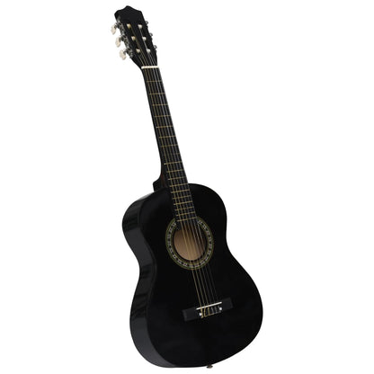 8-tlg. Klassikgitarren-Set für Anfänger Schwarz 1/2 34"