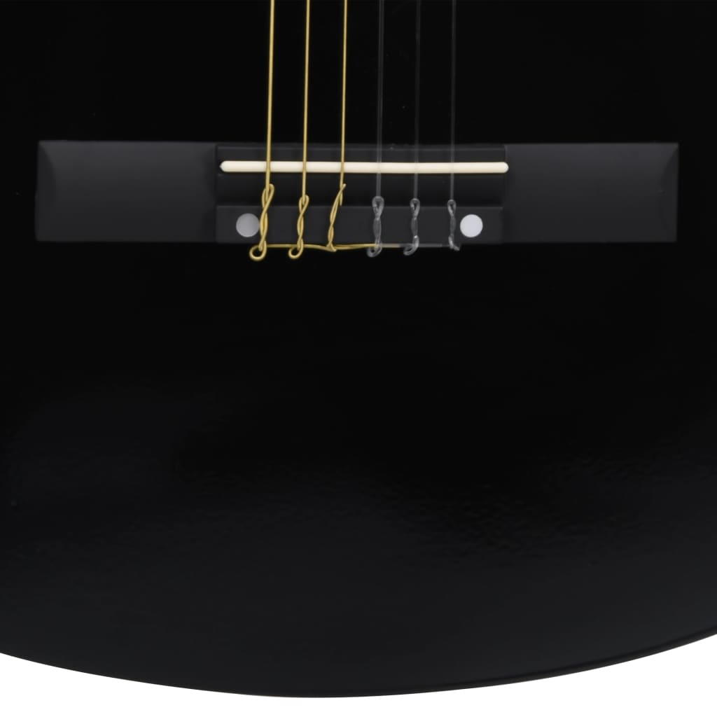 8-tlg. Klassikgitarren-Set für Anfänger Schwarz 1/2 34"