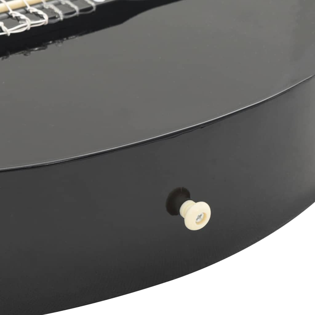 Westerngitarre Cutaway mit 6 Saiten Schwarz 38"