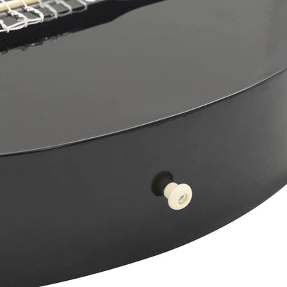 Westerngitarre Cutaway mit 6 Saiten Schwarz 38"