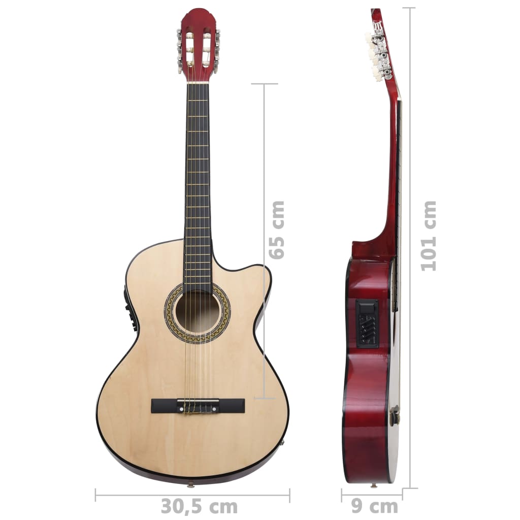 Westerngitarre Cutaway mit Equalizer und 6 Saiten