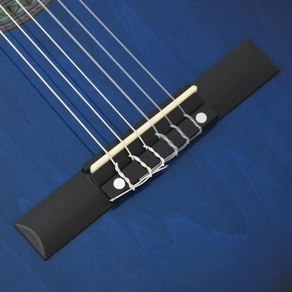 Westerngitarre Cutaway mit Equalizer und 6 Saiten Blau