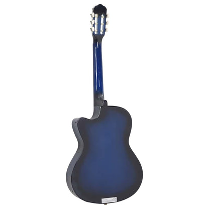 12-tlg. Western Gitarren-Set mit Equalizer und 6 Saiten Blau
