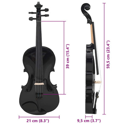 Violine Komplettset mit Bogen und Kinnhalter Helles Holz 4/4