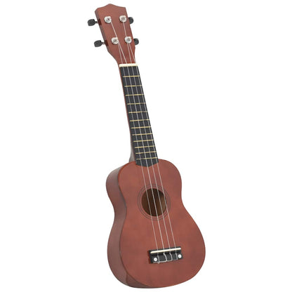Sopran Ukulele Set für Kinder mit Tasche Dunkles Holz 21"