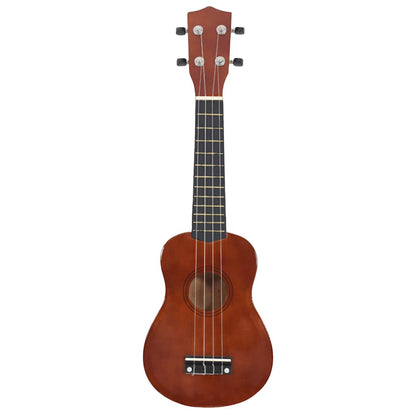 Sopran Ukulele Set für Kinder mit Tasche Dunkles Holz 21"