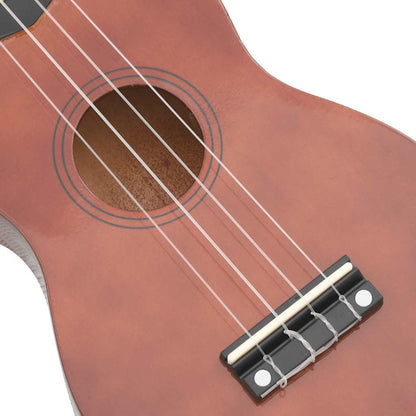 Sopran Ukulele Set für Kinder mit Tasche Dunkles Holz 21"