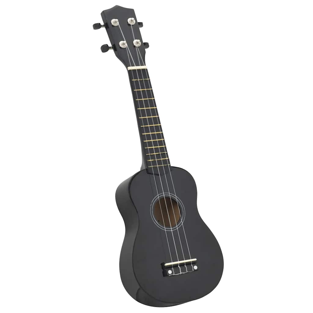 Sopran-Ukulele-Set mit Tasche für Kinder Schwarz 21"