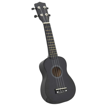 Sopran-Ukulele-Set mit Tasche für Kinder Schwarz 21"