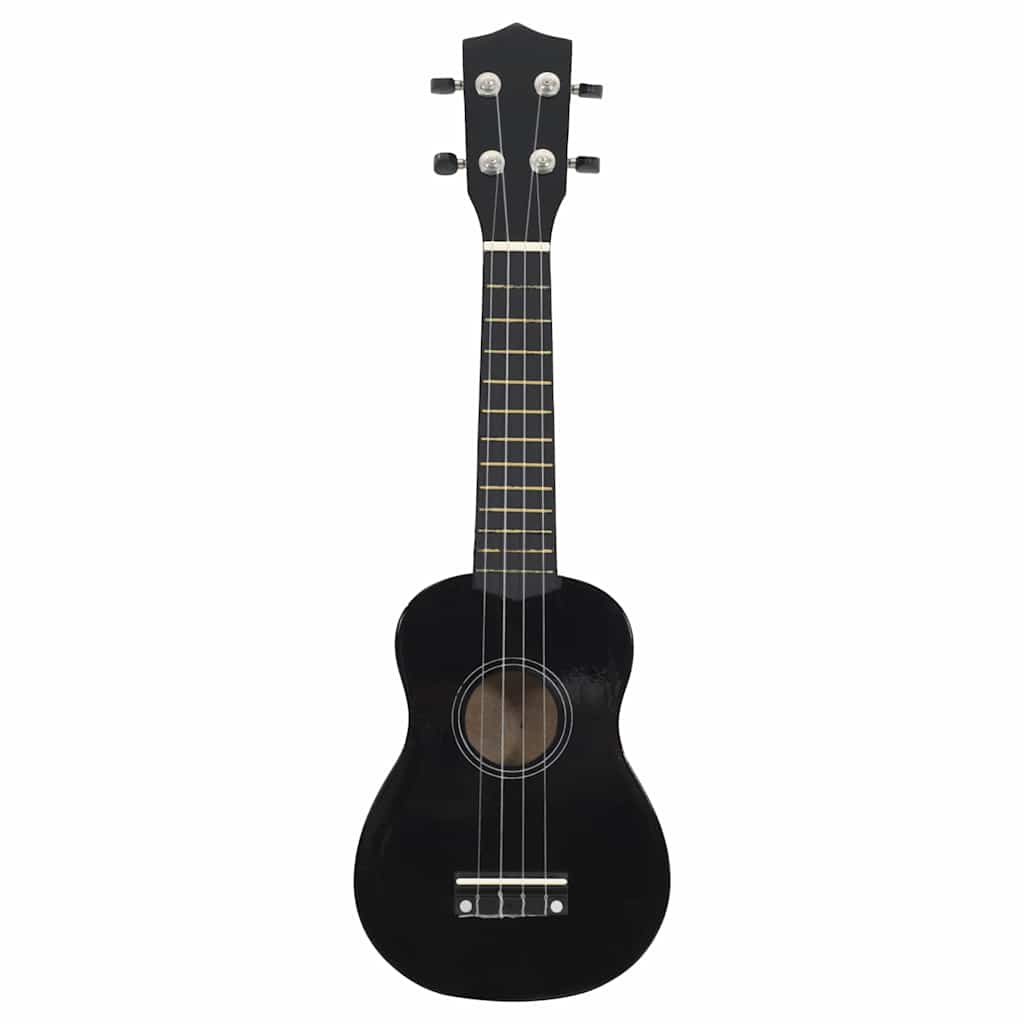 Sopran-Ukulele-Set mit Tasche für Kinder Schwarz 21"