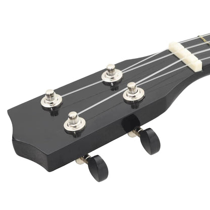 Sopran-Ukulele-Set mit Tasche für Kinder Schwarz 21"