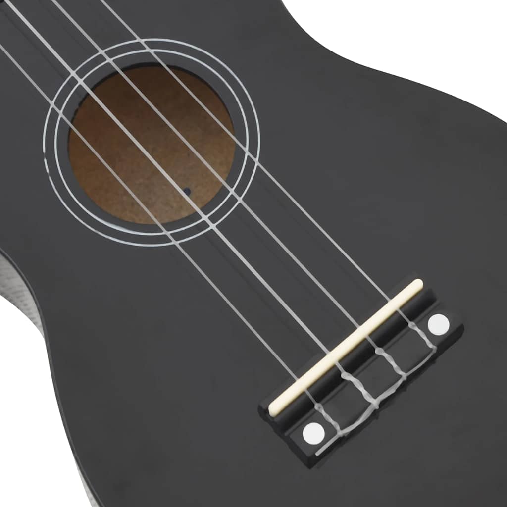 Sopran-Ukulele-Set mit Tasche für Kinder Schwarz 21"