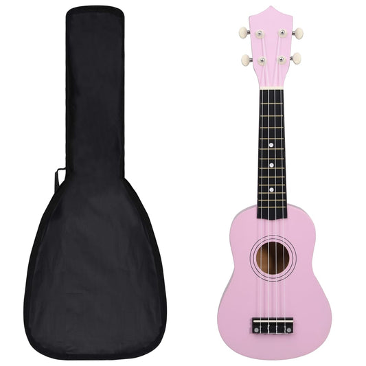 Sopran-Ukulele-Set mit Tasche für Kinder Rosa 21"