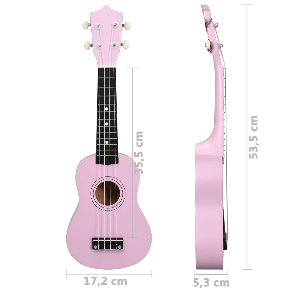 Sopran-Ukulele-Set mit Tasche für Kinder Rosa 21"