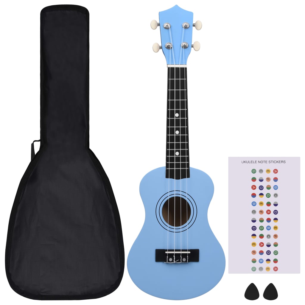 Sopran-Ukulele-Set mit Tasche für Kinder Babyblau 21"