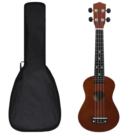 Sopran Ukulele Set für Kinder mit Tasche Dunkles Holz 23"