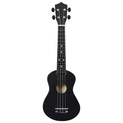 Sopran-Ukulele-Set mit Tasche für Kinder Schwarz 23"