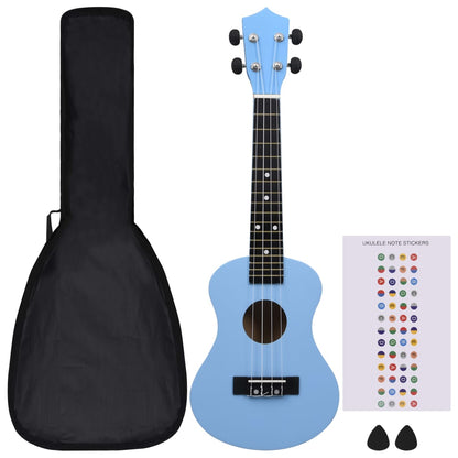 Sopran-Ukulele-Set mit Tasche für Kinder Babyblau 23"