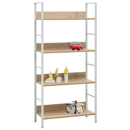 Bücherregal 4 Regalböden Eiche 60×27,6×124,5 cm Holzwerkstoff