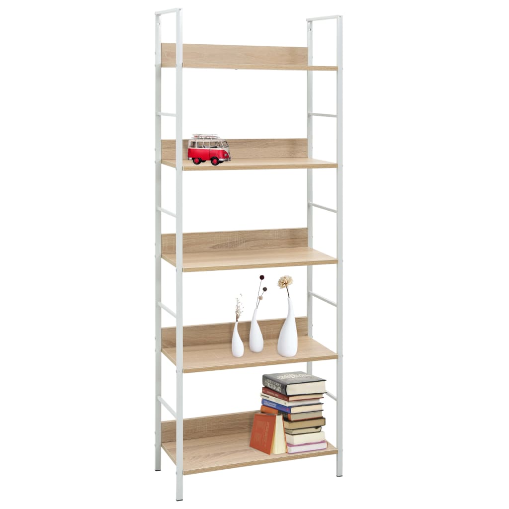 Bücherregal 5 Regalböden Eiche 60x27,6x158,5 cm Holzwerkstoff