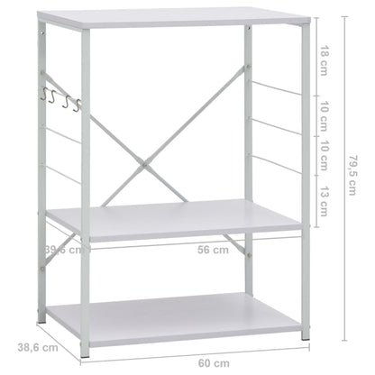 Mikrowellenregal Weiß 60×39,6×79,5 cm Holzwerkstoff