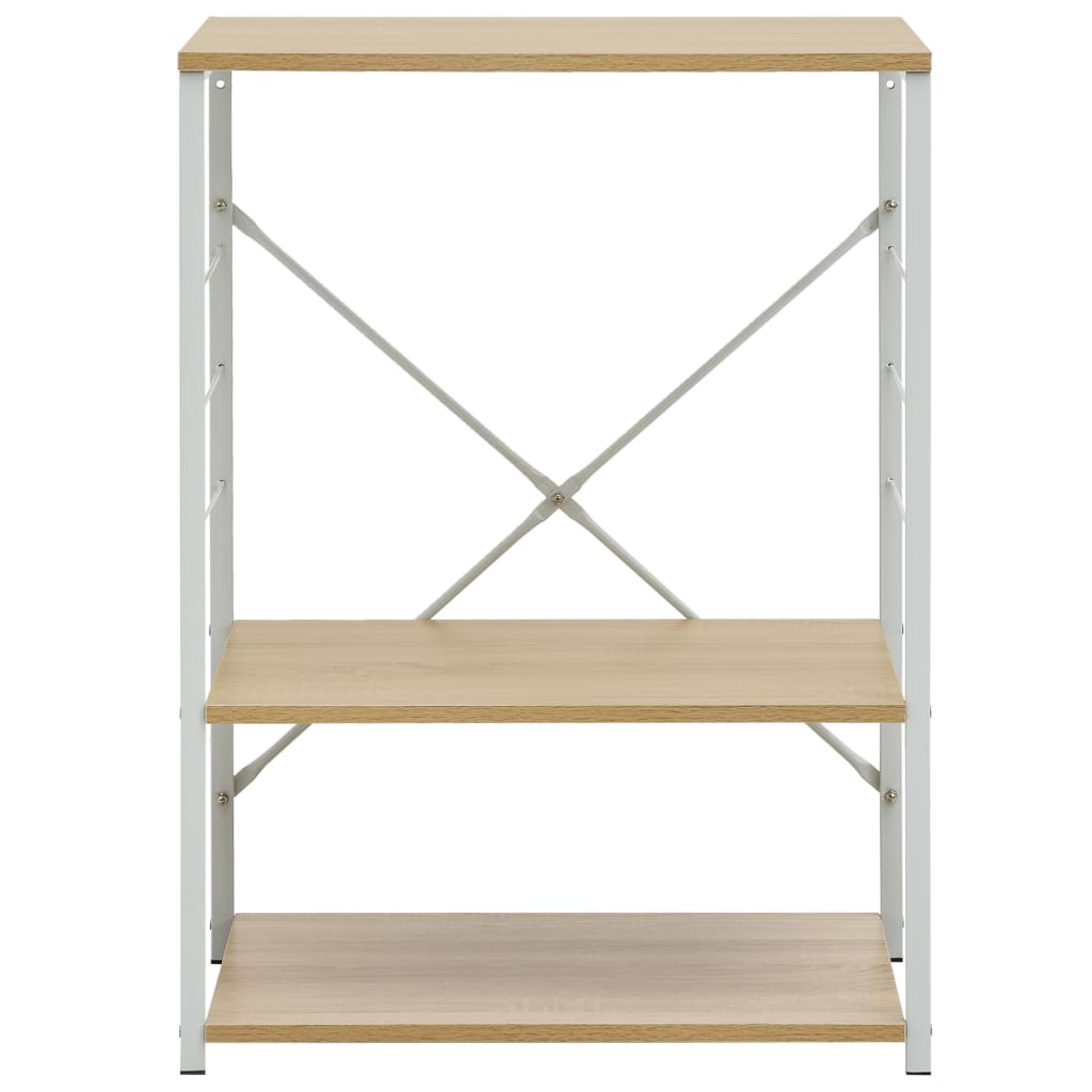 Mikrowellenregal Weiß Eiche 60×39,6×79,5 cm Holzwerkstoff