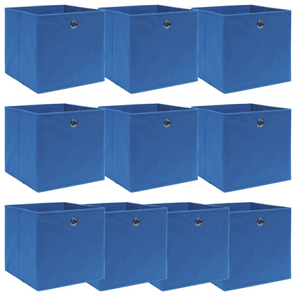 Aufbewahrungsboxen 10 Stk. Blau 32x32x32 cm Stoff