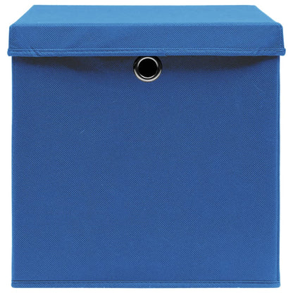 Aufbewahrungsboxen mit Deckeln 10 Stk. Blau 32x32x32 cm Stoff