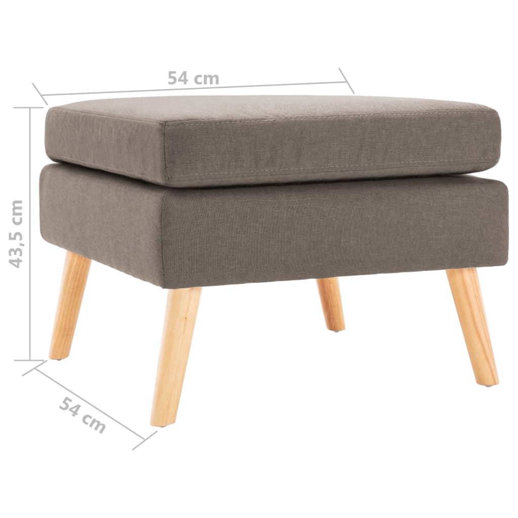 Fußhocker Taupe Stoff