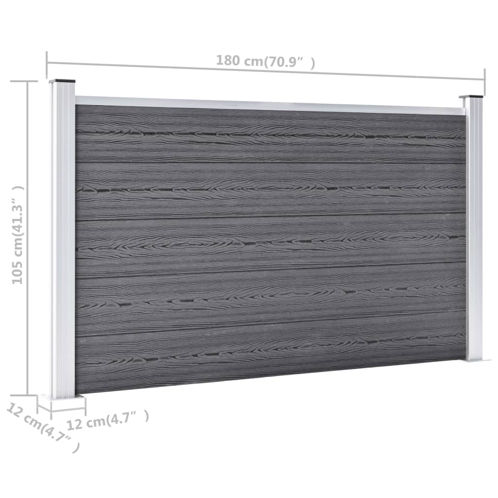 Gartenzaun WPC 699x106 cm Grau