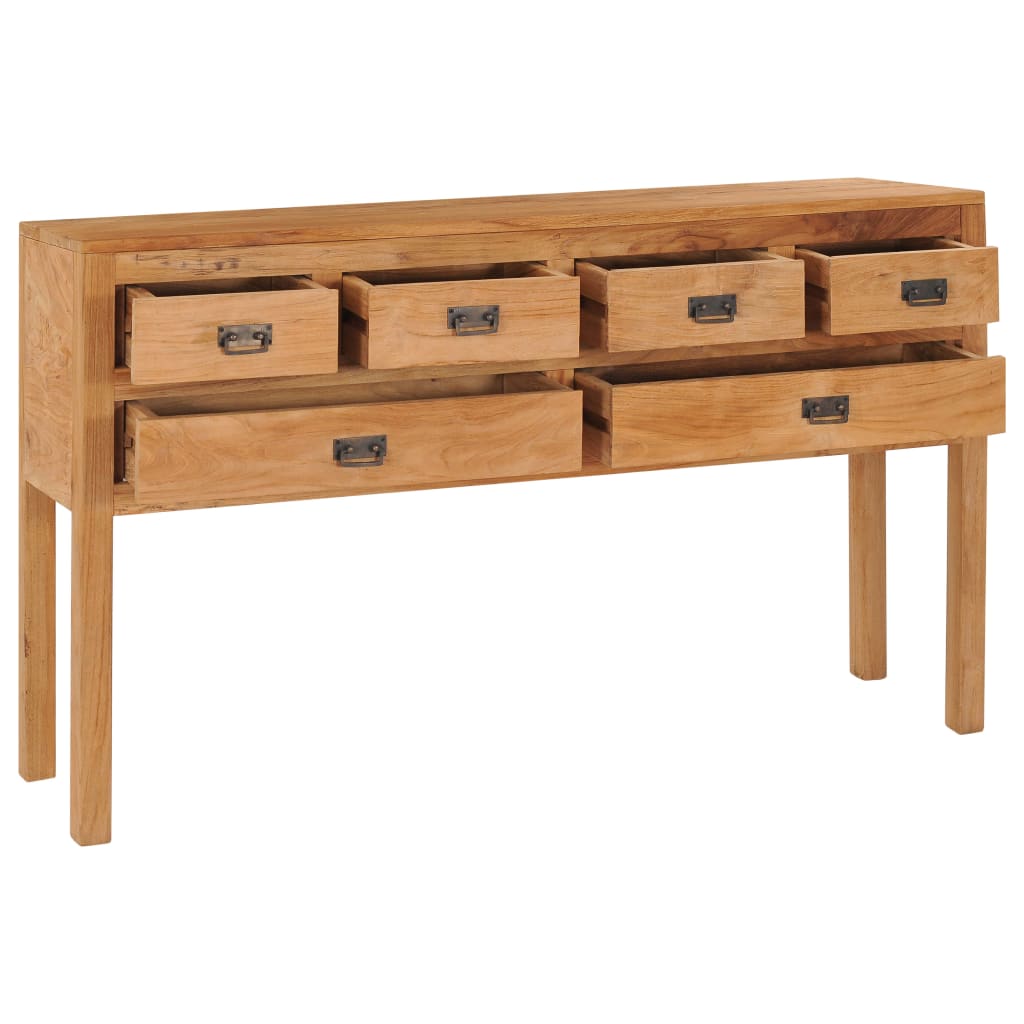 Sideboard 125x30x75 cm Massivholz Teak