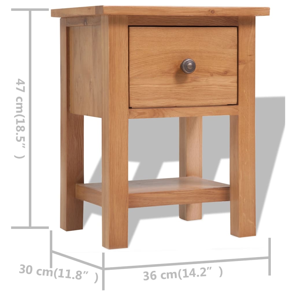 Nachttische 2 Stk. 36x30x47 cm Massivholz Eiche