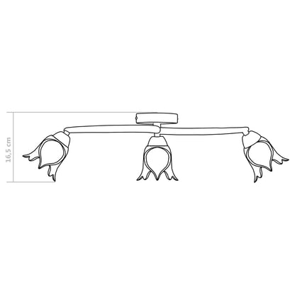 Deckenleuchte mit Glasschirmen für 3 E14 Glühlampen