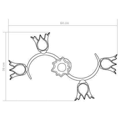 Deckenleuchte mit Glasschirmen für 5 E14 Glühlampen