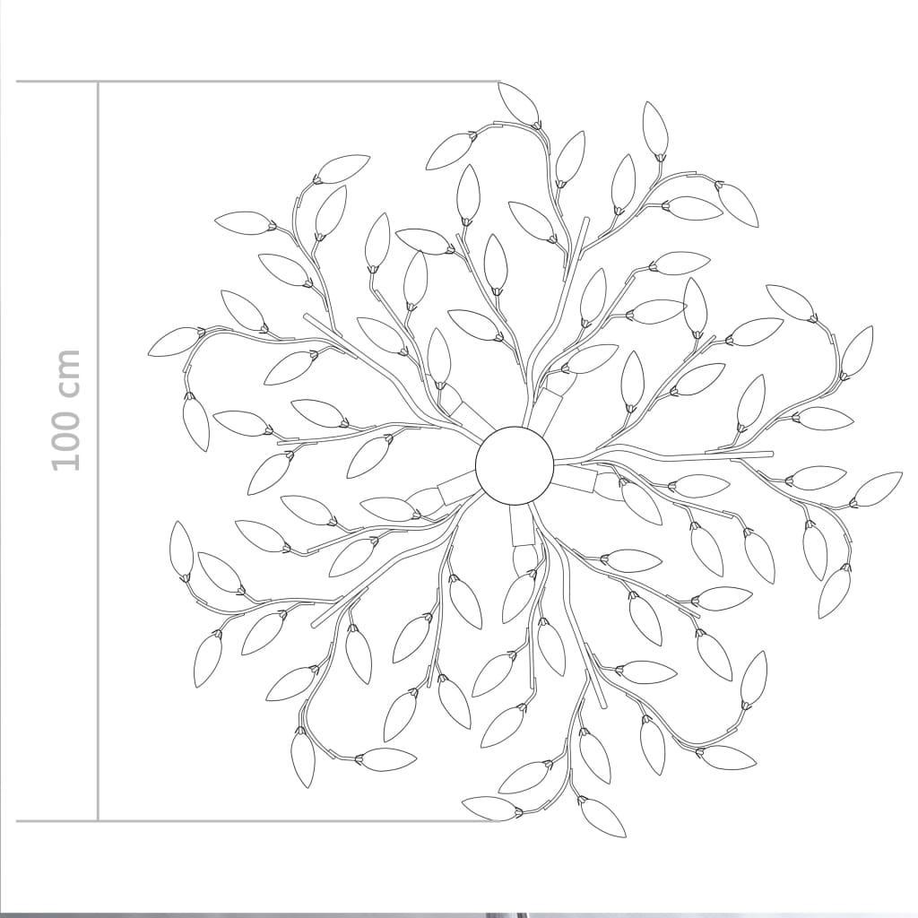 Deckenleuchte mit Acrylglas-Blätter für 5 x E14-Lampen Grün