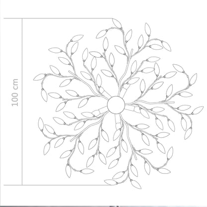 Deckenleuchte mit Acrylglas-Blätter für 5 x E14-Lampen Grün