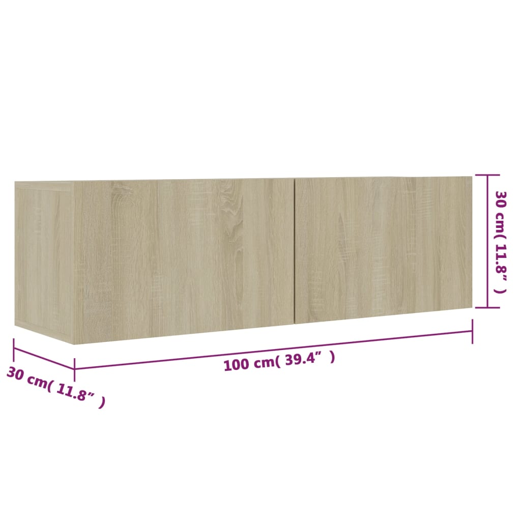 TV-Schrank Sonoma-Eiche 100x30x30 cm Holzwerkstoff