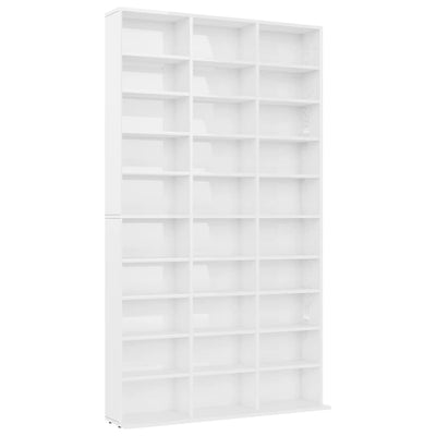 CD-Schrank Hochglanz-Weiß 102x16x177,5 cm Holzwerkstoff