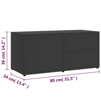 TV-Schrank Grau 80x34x36 cm Holzwerkstoff