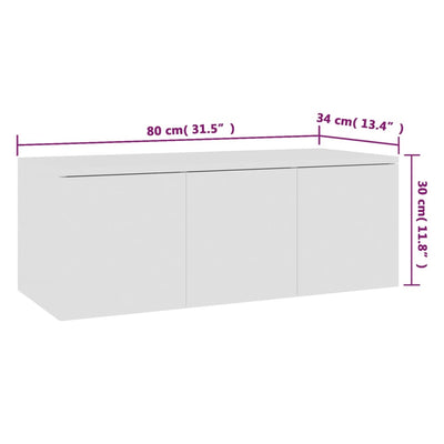 TV-Schrank Weiß 80x34x30 cm Holzwerkstoff