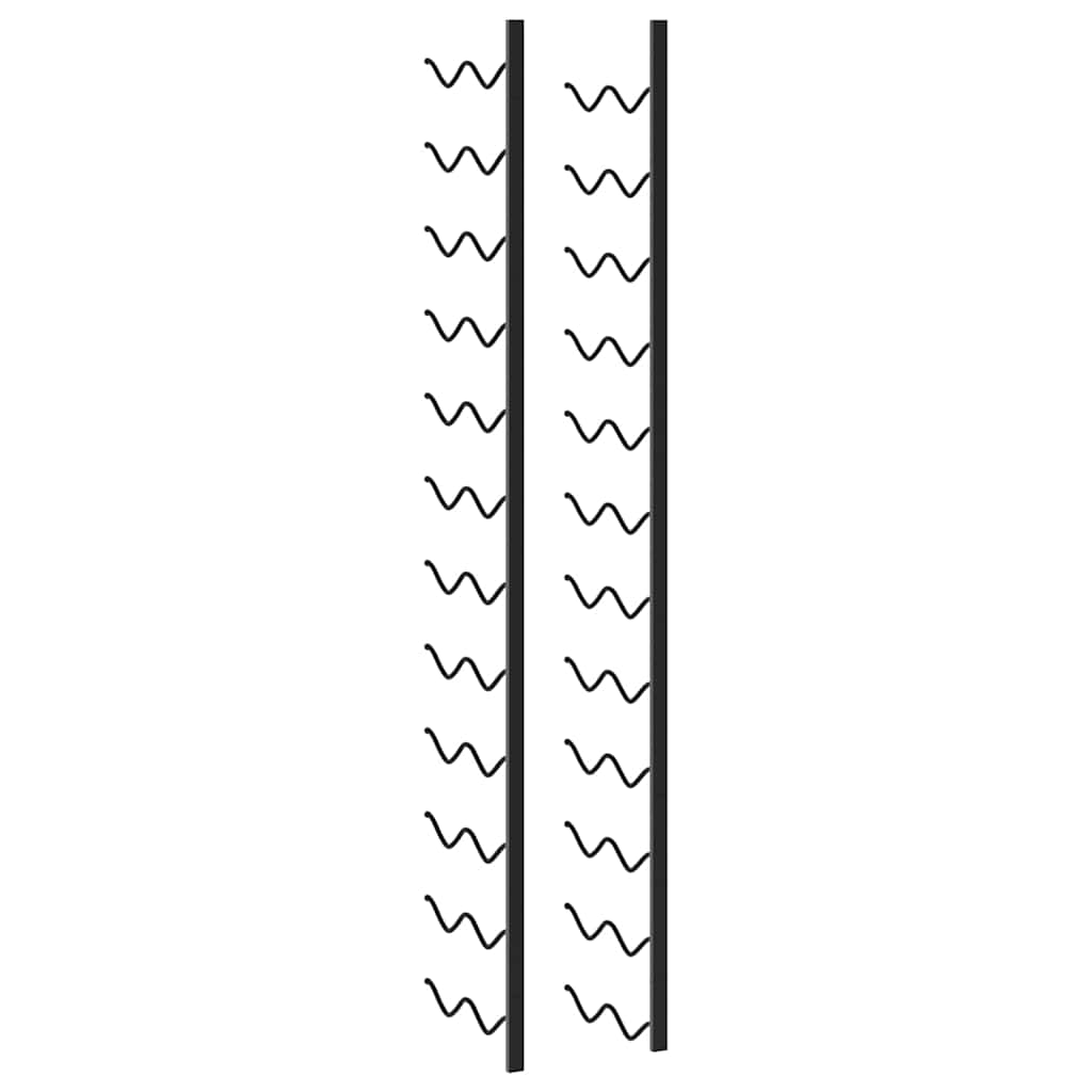 Wand-Weinregal für 24 Flaschen Schwarz Eisen