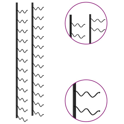 Wand-Weinregal für 24 Flaschen Schwarz Eisen