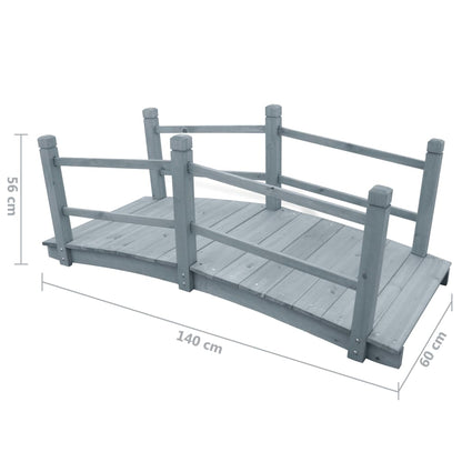 Gartenbrücke Grau 140x60x56 cm Massivholz Tanne