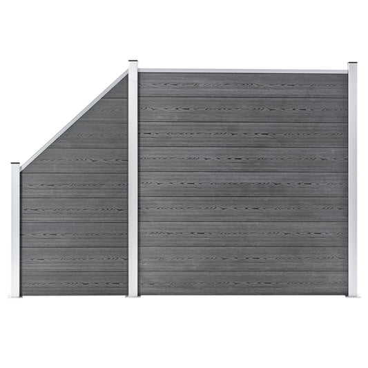 WPC Zaun-Set 1 Quadrat + 1 Schräge 273x186 cm Grau