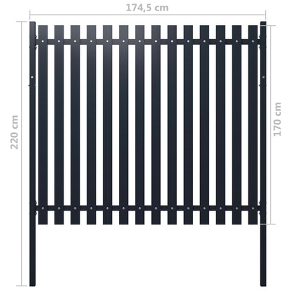 Zaunfeld Anthrazit 174,5x170 cm Pulverbeschichteter Stahl