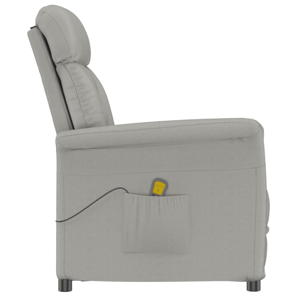 Massagesessel Hellgrau Wildleder-Optik