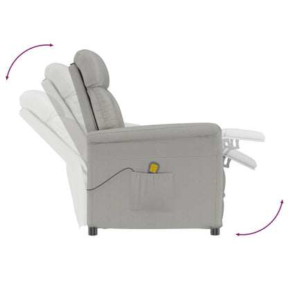 Massagesessel Hellgrau Wildleder-Optik