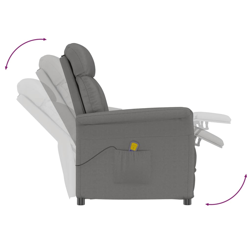 Massagesessel Dunkelgrau Wildleder-Optik