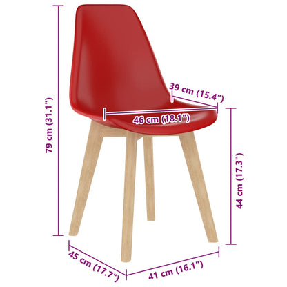 Esszimmerstühle 4 Stk. Rot Kunststoff